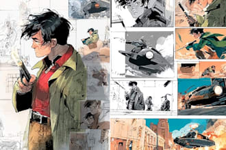 do comic book page illustration graphic novel cover art