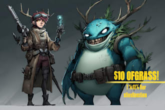 draw concept art and illustration of characters and monsters