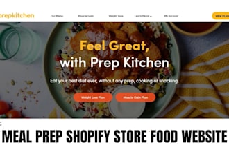 design meal prep website online food delivery catering food recipe shopify store