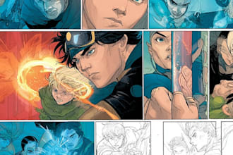 do comic book page illustration graphic novel cover art