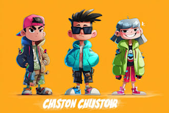 design custom cartoon character, illustrations