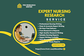 deliver nursing research and writing in 24 hours