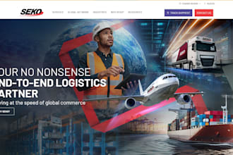 design logistics website, transport, courier, freight, moving company website