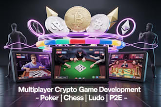 develop a multiplayer game app for crypto poker, card game, chess, ludo p2e game