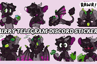 draw discord stickers, animated furry stickers, nsfw emotes and gif icons