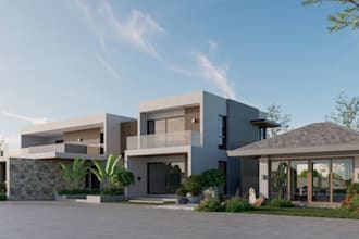 do architectural exterior design and 3d rendering