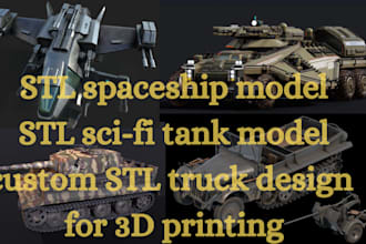 edit or recreate 3d stl file model for tank, military vehicle, spaceship 3dprint