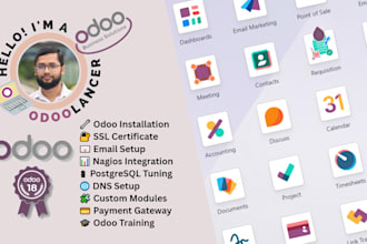 install and configure odoo with SSL, dns, email, and custom modules