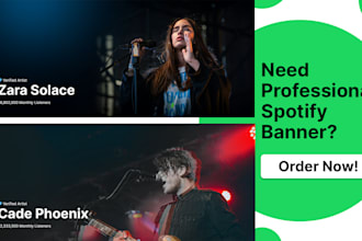 do eye catching spotify banners for music artist and bands