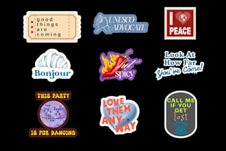 custom typography sticker design