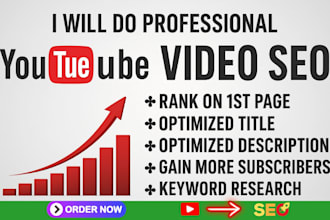 do youtube video SEO to rank your videos on first page