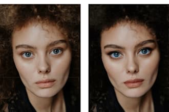 do face retouch, color replacement and background editing