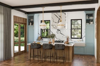 do kitchen interior design in 3d and realistic renders