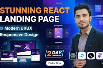 design a stunning react landing page in 2 days