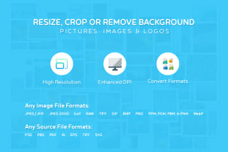 resize crop or remove background from picture image or logo