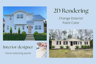 change house paint color by exterior rendering no ai