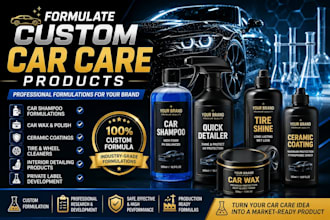 formulate custom car care products, car shampoo, wax, and detailing chemicals