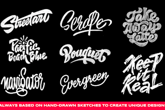 design custom hand lettering signature logo