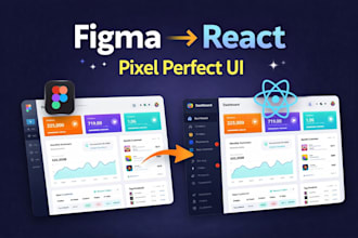 convert figma to react or angular pixel perfect frontend