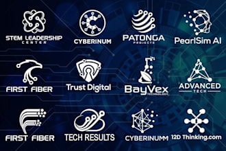 design a modern saas tech startup software technology logo and branding kit