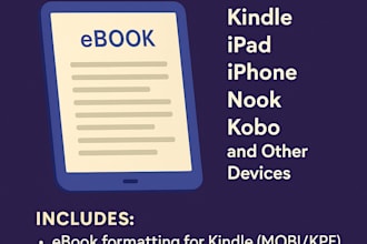 do conversion from PDF, word, indesign into epub, kindle formats
