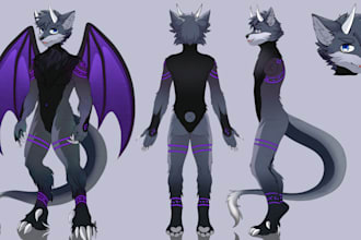 draw detailed furry avatars, furry art and reference sheets for 3d vtuber models