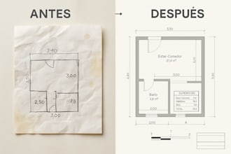 haré planos arquitectónicos en autocad desde croquis