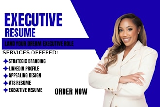 do executive resume writing service, cv, bio, and linkedin for c suite