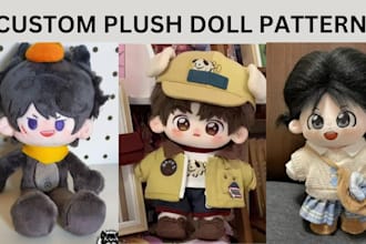 craft soft cuddly custom plush dolls pattern personalized plush toy from concept