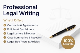 professional legal writing agreements, contracts and legal documents