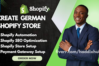 build german shopify dropshipping store, dutch shopify store, SEO german website