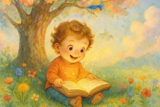 illustrate children book, storybook, picturebook in traditional watercolor style