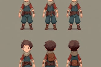 draw 2d game character design and animation