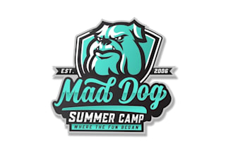 design mad dog summer camp logo