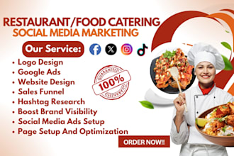 be your restaurant social media marketing manager for cafe food catering service