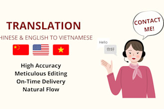 be your chinese and english to vietnamese translator
