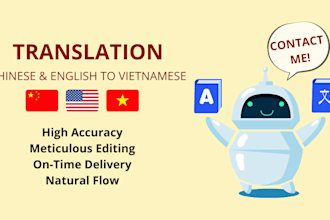 be your chinese and english to vietnamese translator