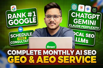 do monthly website local SEO, aeo, GEO, off page and link building for ai search