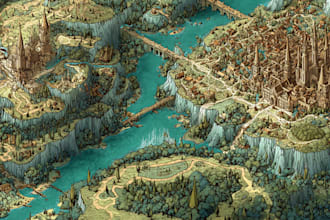draw a professional top down fantasy map for you
