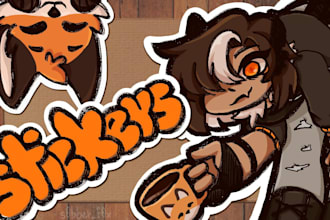 create chibi sticker designs of your oc or other characters