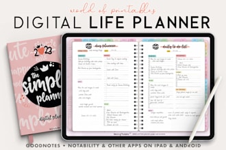 design digital planner templates, custom digital journals
