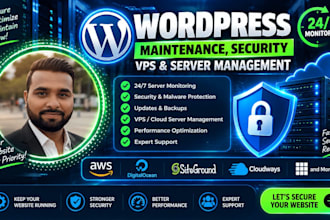 be your wordpress website manager, maintenance, security, vps management