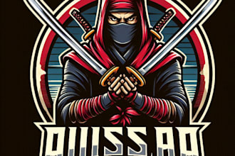 design high quality ninja assassin mascot logo with t shirt design
