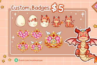 make cute custom badges and subbadges for twitch, discord and youtube