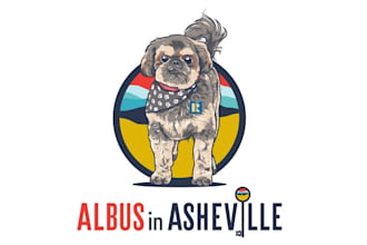 design amazing albus in asheville logo with dog care