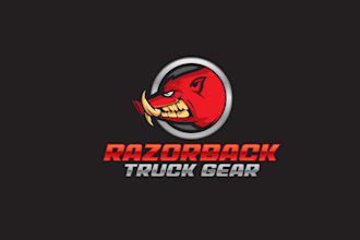 design creative razorback truck gear logo