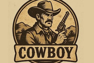 make vintage american western cowboy logo
