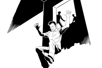 draw a black and white illustration