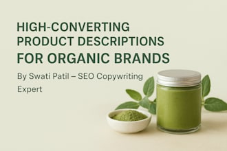 write product descriptions for organic and healthy brands