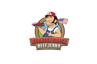 design unique redneck crack beef jerky logo